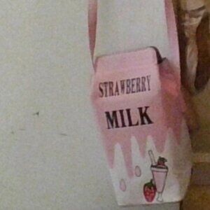 Strawberry milk carton bag
